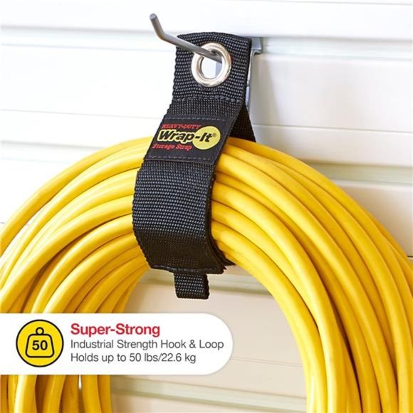 Heavy-Duty Wrap-It Storage Straps (Assorted 6 Pack) | Extension Cord Holder - Picture 3 of 7